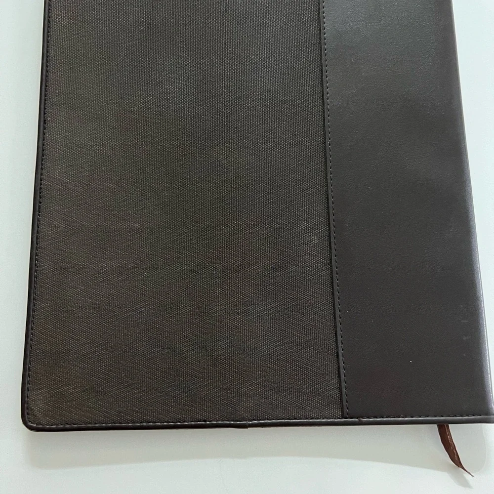 Cambridge Brown Leather Canvas Portfolio Brown
